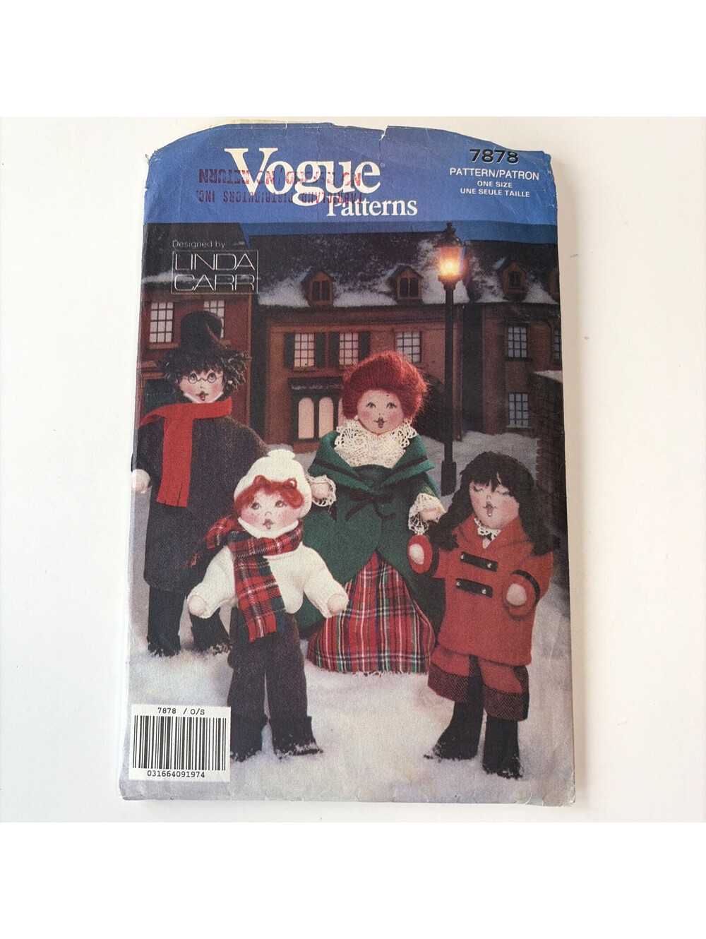 Vogue 7878 Linda Carr Christmas Carolers Doll Craft Sewing Pattern Uncut